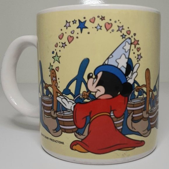 Fantasia Mickey Mouse Cup Vintage 1985 Walt Disney Mug - Picture 2 of 4